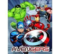 Avengers| Manta Suave Soft Touch | Plaid Coral | 100x150 |Marvel