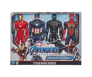Avengers Marvel Endgame Titan Hero Series Cifras de acción de 12 Pulgadas Capitán América, Iron Spider, Black Panther y Iron Man (4 Cifras de acción)