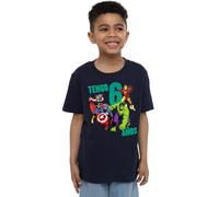 Avengers Marvel Thor Hulk Captain America Iron Man Birthday 6 (Spanish) Boys T Shirt, Navy, 5-6 Years Unisex Kids