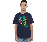 Avengers Marvel Thor Hulk Captain America Iron Man Birthday 9 (Spanish) Boys T Shirt, Navy, 3-4 Años Unisex Kids