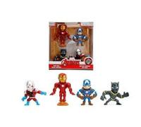 Jada- Pack de 4 Figuras de los Vengadores- Hechos en Metal Fundido, Iron Man, Capitán América, Black Panther, Antzman, de 7cm, A Partir de 8 años (253222014)