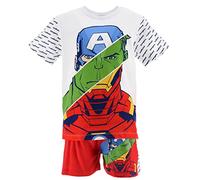 Avengers Niños Camiseta y Short (Blanco,4 años)
