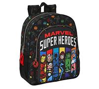 AVENGERS Super Heroes - Mochila Escolar Niño, Mochila Infantil, Adaptable a Carro, Ideal para Niños de 5 a 14 Años, Cómoda y Versátil, Calidad y Resistencia, 32x12x38 cm, Color Negro