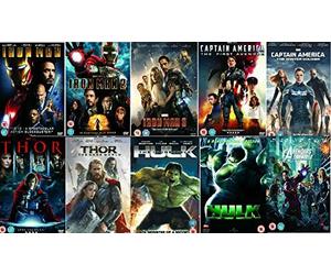 Avengers Ultimate Marvel Comic Heroes All 9 Movies DVD Complete Collection - Iron Man 1, Iron Man 2, Iron Man 3, Captain America : The First Avenger, Captain America: Winter Soldier, Thor 1, Thor 2: The Dark World, Hulk (Eric Bana), Incredible Hulk (Edward Norton) Extras by Robert Downey Jr