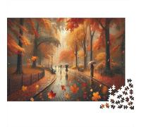 Avenida del Parque Otoñal Puzzle de 1000 Piezas Papel para Adultos Paseo Bajo la Lluvia Juego de Puzzle 1000 Piezas Entretenimiento Familiar Decoración 70x50cm/1000pcs