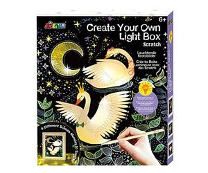 Avenir 6301434 Juego de Manualidades con imágenes Luminosas para rascar, Caja Luminosa con Plantillas para rascar, Juego Creativo para niños a Partir de 6 años, Arte de rascar, decoración