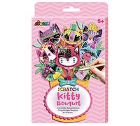 Avenir 6301731 - Juego de Manualidades para rascar con diseño de Ramo de Gatos, Juego Creativo para niños a Partir de 5 años, para Hacer un Ramo de Flores