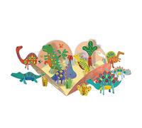 Avenir CH221841 Stick N Play Dino World Book para niños | Tarjetas con forma de dinosaurio y pegatinas reutilizables, multicolor