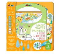 Avenir Magic Water Painting | Pintura creativa al agua en temas estacionales | Laberintos, detecta la diferencia, esconderse y busca | Pegatinas, juegos y pintura | Niños a partir de 3 años