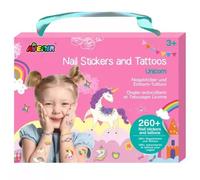 Avenir Calcomanías y tatuajes de uñas | Unicornios, más de 260 calcomanías temporales y tatuajes, para niños a partir de 3 años, rosa