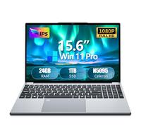 AVENKA Laptop para juegos, computadoras portátiles de 15.6 pulgadas, procesador N5095, SSD de 24 GB de 1 TB, pantalla FHD 1920 x 1080, desbloqueo de huellas dactilares, teclado retroiluminado