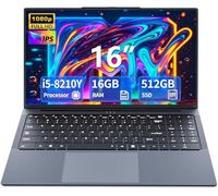AVENKA Laptop para juegos i5, computadora de regazo de 16 pulgadas de hasta 3.60 GHz, computadoras tradicionales de 16 GB de RAM de 512 GB SSD, pantalla Full HD de 1920 x 1200, apertura de ángulo de