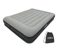 AVENLI Cama de aire autoinflable tamaño Queen 203 x 152 x 36 cm, cama de invitados para 2 personas, I-Beam BeamRest, cabecero integrado, flocado, hasta 300 kg, gris/negro