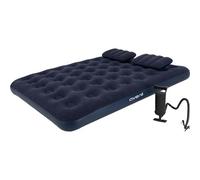 AVENLI Colchón de aire para camping con 2 cojines y bomba para 2 personas, 203 x 152 x 22 cm, colchón inflable, cama de invitados, superficie de descanso suave con superficie flocada, cama de viaje