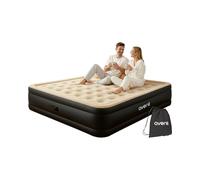 AVENLI Colchón Hinchable Autohinchable Matrimonio 203x157x47 cm, Cama Hinchable Doble 2 Personas con Bomba Eléctrica Integrada hasta 300 kg, Camping y Cama Supletoria, Coil-Beam, Beige