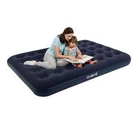 AVENLI Colchón Hinchable Double-Size 191x137x22 cm, 2 Personas, Coil-Beam, Flocado, hasta 200 kg, Azul, Camping Cama supletoria Exterior - colchón Hinchable para 2 Personas