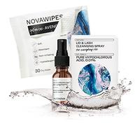 Avenova Spray limpiador de párpados y pestañas con 30 toallitas secas, tapa de ácido hipocloroso suave y spray limpiador de pestañas para ojos más claros y saludables, 20 ml