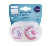 Avent Pack Chupetes Ultra Air Happy 0-6 M Rosa 2 uds
