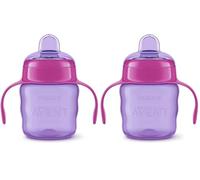 AVENT Philips SCF551/03 Easy Sip - Boquilla suave - Fácil de beber - Adecuado a partir de 6 m+ - 200 ml - Apto para lavavajillas - Sin BPA - Lila/Rosa (Paquete de 2)