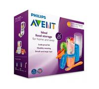 Avent Recipientes Leche Materna 10 X180 ml + 10 X240 + 20 Tapas + Cuchara 1 Libro de Recetas