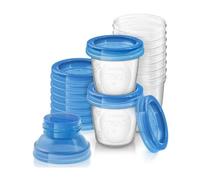 Avent Vasos de Almacenamiento con Tapa 10 X180 ml + Adaptadores 2 uds