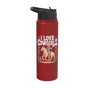 Aventura a caballo I Love Cowgirls Rider Stainless Steel Insulated Water Bottle