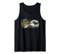 Aventura al Aire Libre Alce Canoa Camping Senderismo Arte del Desierto Camiseta sin Mangas