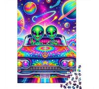 Aventura Alienígena en el Espacio Puzzle de 1000 Piezas Puzzle para Adultos Coche Colorido Universo Noche Puzzle para Toda la Familia Relajante Regalo 38x26cm/1000pcs