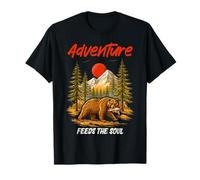 Aventura alimenta el Alma Camping Camper Camper Montañas Camiseta