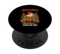 Aventura alimenta el Alma Camping Camper Camper Montañas PopSockets PopGrip Adhesivo