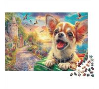 Aventura Chihuahua 1000 Pieces Premium Cardstock Feliz Chihuahua Jigsaw Puzzle Adults Decompression Wall Decoration Best Gift for Men Women Couple Friends 52x38cm/1000pcs
