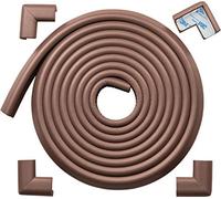 Aventura Cove ¨ borde + esquinas Extra Pure, extra denso, extra largo òsafe edgeª y esquina cushionó - valor pack; Premium childproofing Edge Corner guard - Child Safety Home Safety Furniture and Table Edge Corner Protectors marrón café Talla:15ft Edge + 4 Corners