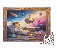 Aventura de Astronauta en el Espacio Puzzle de 1000 Piezas Papel para Adultos Escena Galaxia Soñada Enfoque Familia Relajante Decoración Regalo 70x50cm/1000pcs