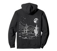 Aventura de cactus iluminado por la luna del desierto de noche estrellada para hombres y mujeres Sudadera con Capucha