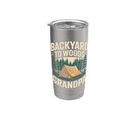 Aventura de campamento para abuelo en el patio trasero a Vaso térmico de acero inoxidable de doble pared