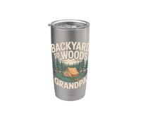 Aventura de campamento para abuelo en el patio trasero a Vaso térmico de acero inoxidable de doble pared