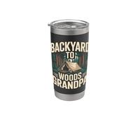Aventura de campamento para abuelo en el patio trasero a Vaso térmico de acero inoxidable de doble pared