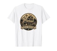Aventura de Camping Todoterreno 4x4 con Bigfoot Camiseta gráfica económica, Hombre, Blanco, L