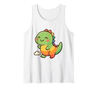 Aventura de Dinosaurio arcoíris. Lindo Dinosaurio Kawaii Camiseta sin Mangas