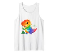 Aventura de Dinosaurio arcoíris. Lindo Dinosaurio Kawaii Camiseta sin Mangas