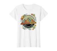 Aventura de Maestros de educación Especial Espera montañas Groovy Camiseta gráfica económica, Mujer, Blanco, M