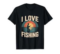 Aventura de Pescador I Love Fishing Sunset Camiseta