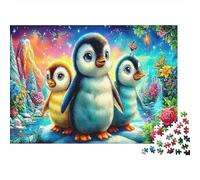 Aventura de pingüinos: Pingüinos Coloridos en una Escena Colorida. Rompecabezas de 1000 Piezas. Actividad Divertida para Adultos y niños. 52 x 38 cm (1000 Piezas).