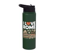 Aventura de viaje I Love Roma Coliseo Stainless Steel Insulated Water Bottle