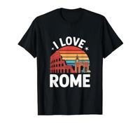 Aventura de Viaje Retro I Love Roma Camiseta gráfica económica, Hombre, Negro, L