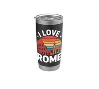 Aventura de viaje retro I Love Roma Vaso térmico de acero inoxidable de doble pared