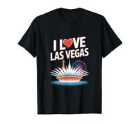 Aventura del Horizonte del corazón de Las Vegas Camiseta gráfica económica, Hombre, Negro, S
