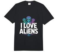 Aventura en el Espacio Exterior I Love Aliens Comfort Colors Adult Heavyweight T-Shirt