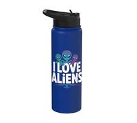 Aventura en el espacio exterior I Love Aliens Stainless Steel Insulated Water Bottle