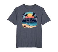 Aventura en el Paraíso Playa Camiseta, Hombre Tallas Grandes, Azul Jaspeado, 2X Alto